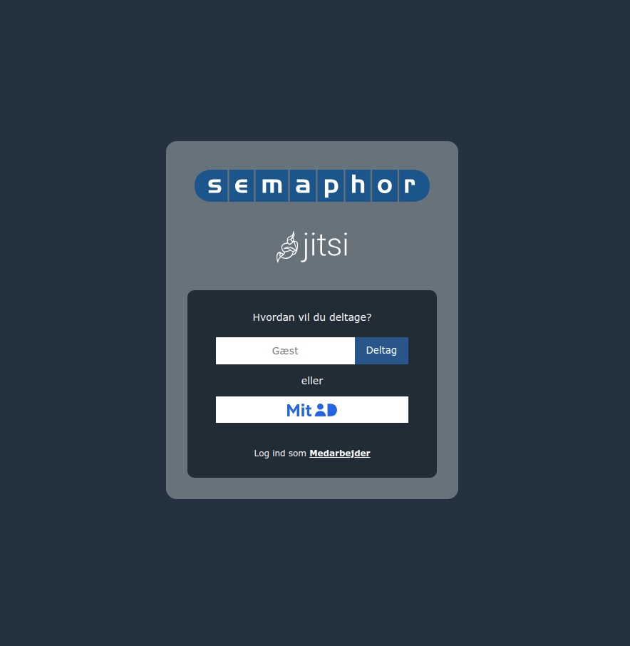 Screenshot af login formular